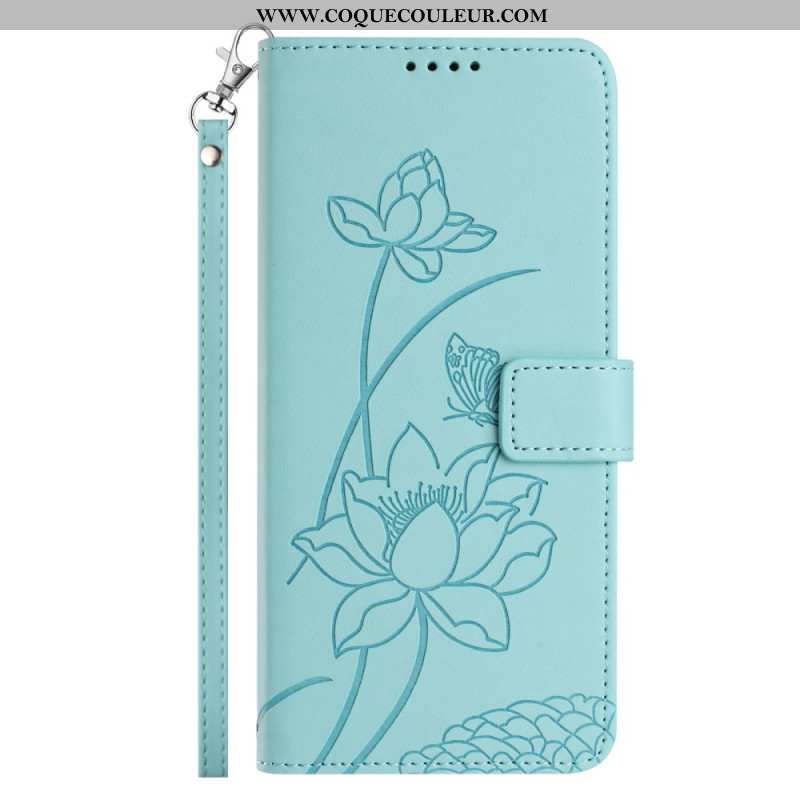 Housse Xiaomi 15T Pro Empreinte Florale avec Lanière