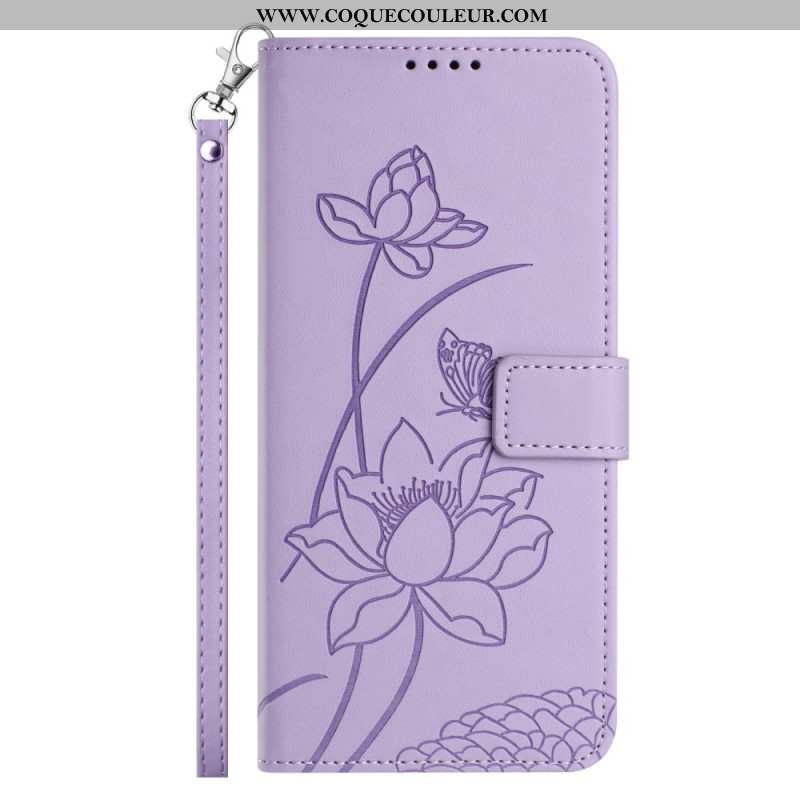 Housse Xiaomi 15T Pro Empreinte Florale avec Lanière