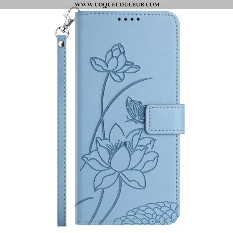 Housse Xiaomi 15T Pro Empreinte Florale avec Lanière