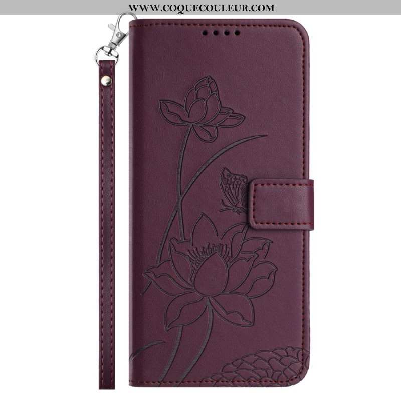 Housse Xiaomi 15T Pro Empreinte Florale avec Lanière