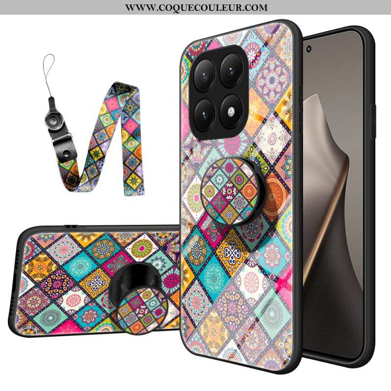 Coque Xiaomi 15T Support et Lanière Design Patchwork