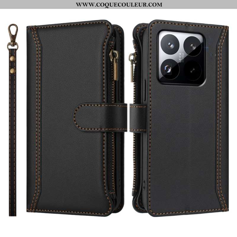 Housse Xiaomi 15T Portefeuille avec Lanière