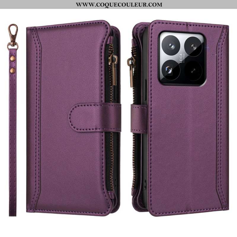 Housse Xiaomi 15T Portefeuille avec Lanière