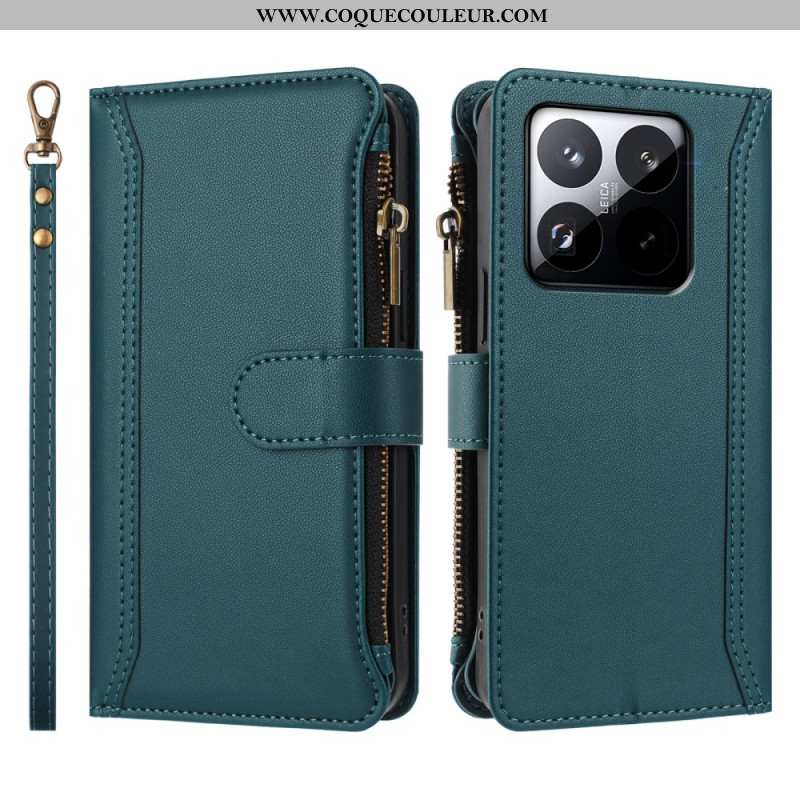 Housse Xiaomi 15T Portefeuille avec Lanière