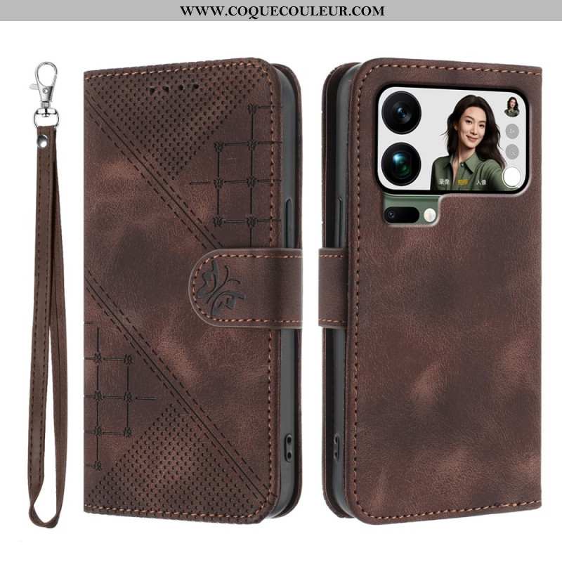 Housse Xiaomi 17 Pro Max Papillon et Design Géométrique