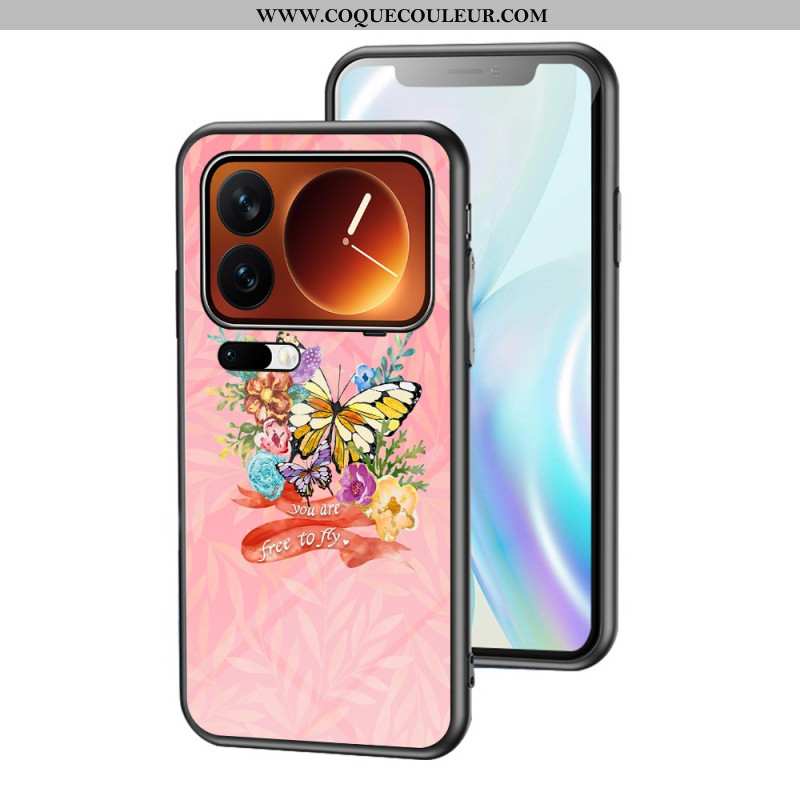 Coque Xiaomi 17 Pro Max Verre Trempé Motif Papillon