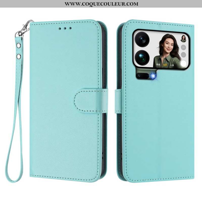 Housse Xiaomi 17 Pro Max Simili Cuir à Lanière