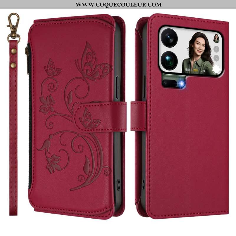 Housse Xiaomi 17 Pro Max Portefeuille Floral