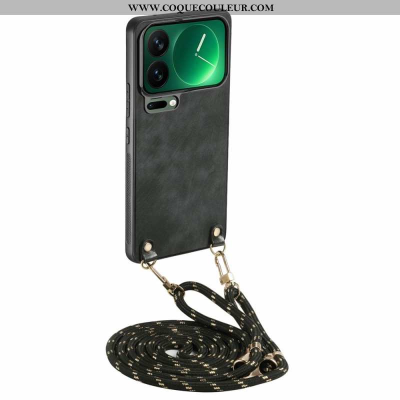 Coque à Cordon Xiaomi 17 Pro Max Effet Cuir