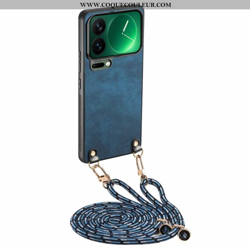 Coque à Cordon Xiaomi 17 Pro Simili Cuir Rétro