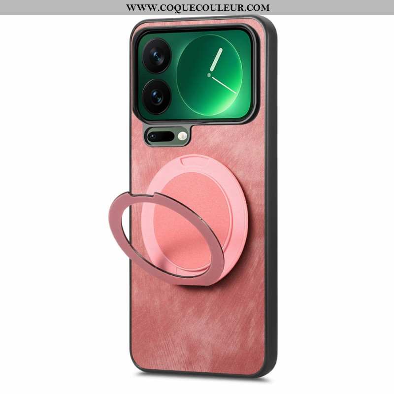 Coque Xiaomi 17 Pro Support Rotatif et Texture Cuir Rétro