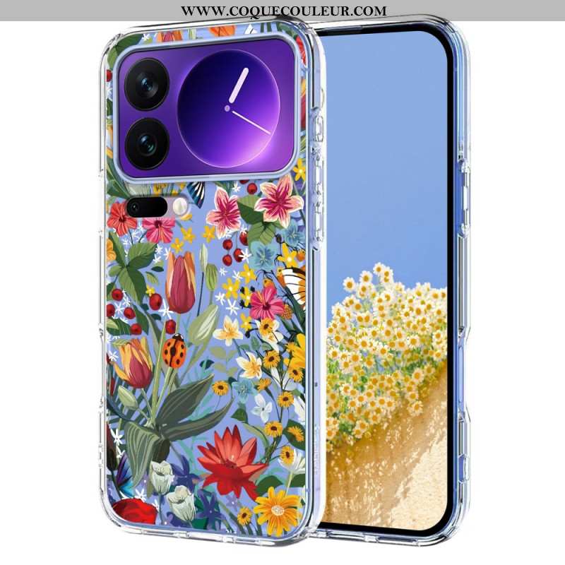 Coque Xiaomi 17 Pro Transparentes Papillons et Fleurs
