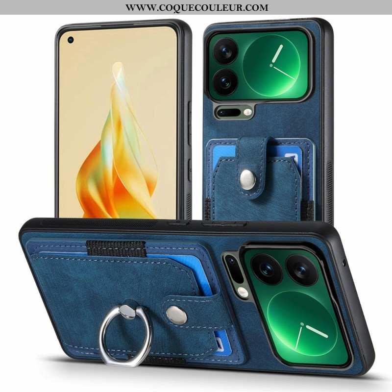 Coque Xiaomi 17 Pro Effet Cuir Support et Porte-Cartes
