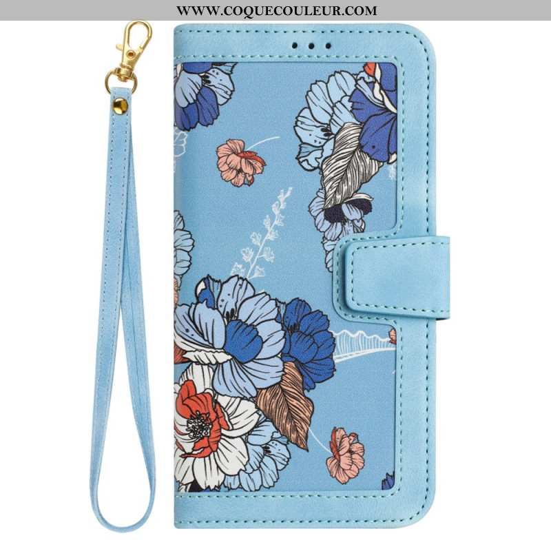 Housse Xiaomi 17 Porte-Cartes et Motif Floral