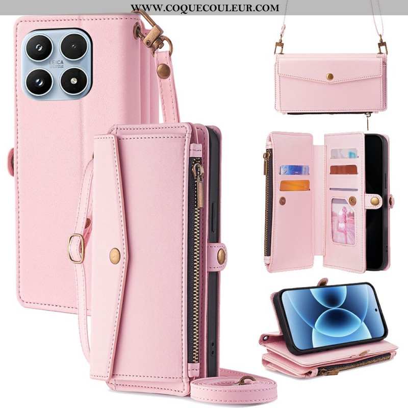 Housse Xiaomi 17 Portefeuille avec Bandoulière et Lanière