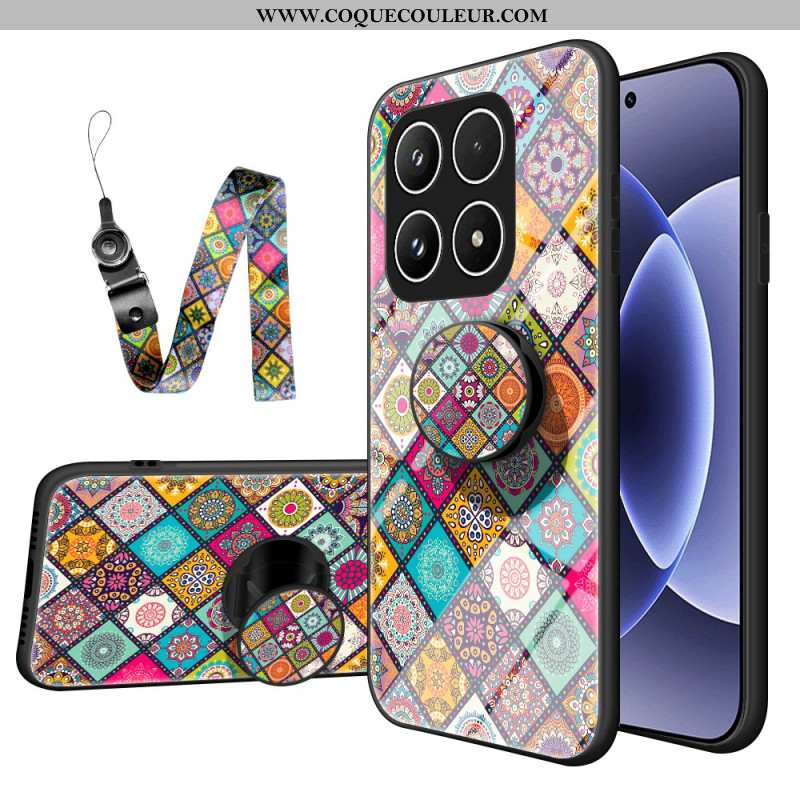 Coque Xiaomi 17 Support Patchwork à Lanière