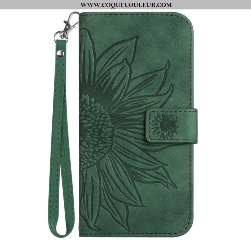 Housse Xiaomi 17 Empreinte Tournesol à Lanière