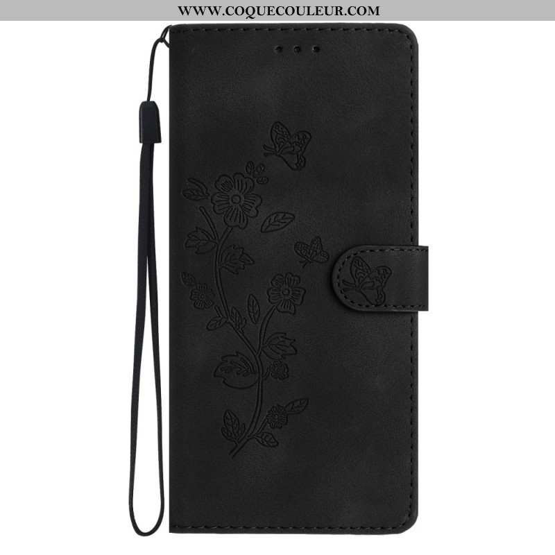 Housse Xiaomi 17 Effet Daim Motif Floral
