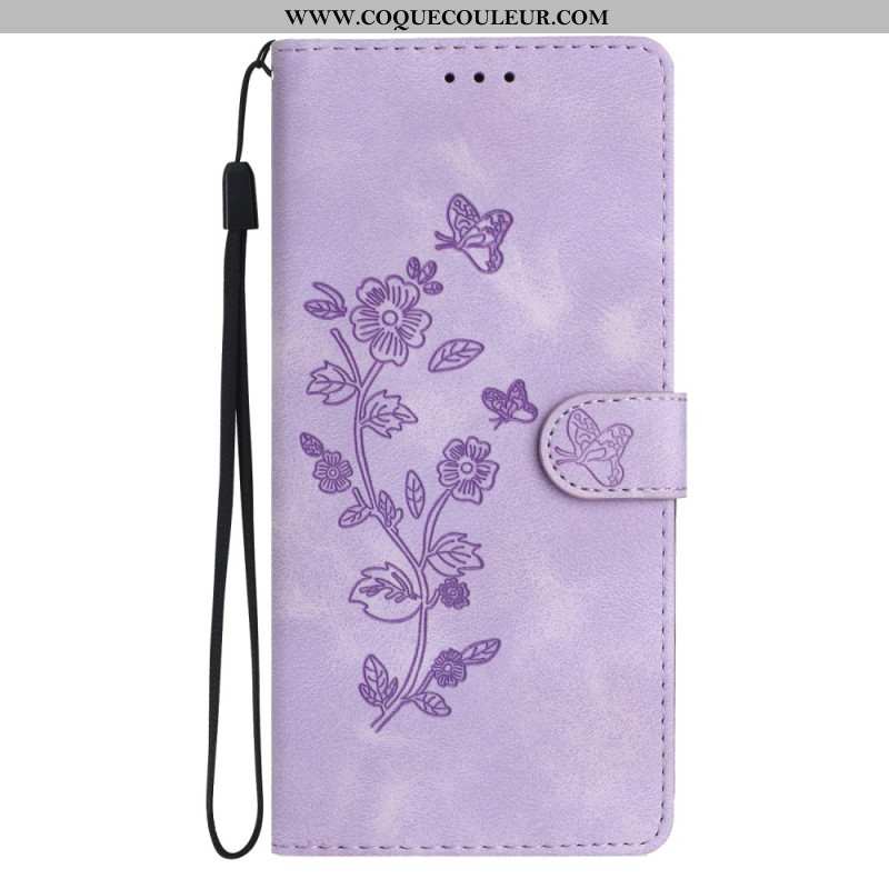 Housse Xiaomi 17 Effet Daim Motif Floral