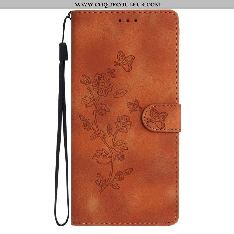Housse Xiaomi 17 Effet Daim Motif Floral