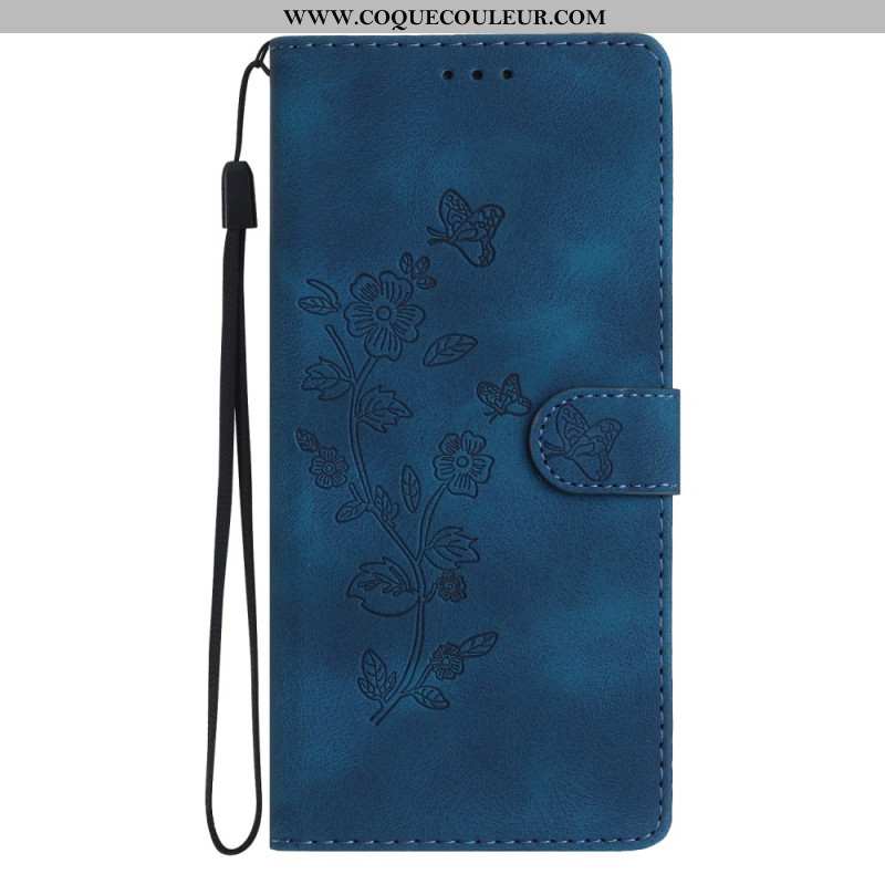 Housse Xiaomi 17 Effet Daim Motif Floral