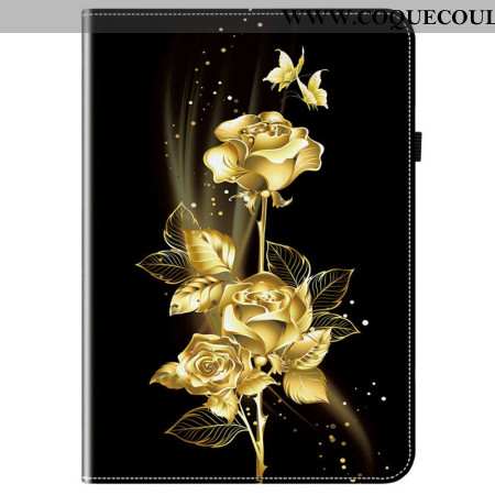 Housse Xiaomi Pad 7 / Pad 7 Pro Roses Dorées et Papillons