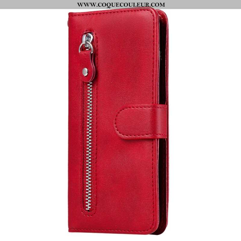 Housse Xiaomi Redmi Note 14 4G Portefeuille à Fermeture Éclair