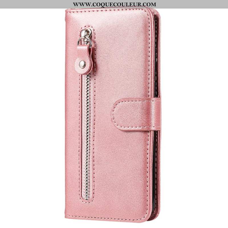 Housse Xiaomi Redmi Note 14 4G Portefeuille à Fermeture Éclair