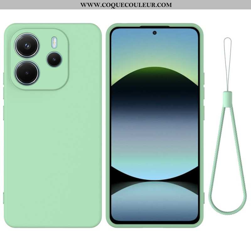 Coque Xiaomi Redmi Note 14 4G Silicone Liquide à Lanière