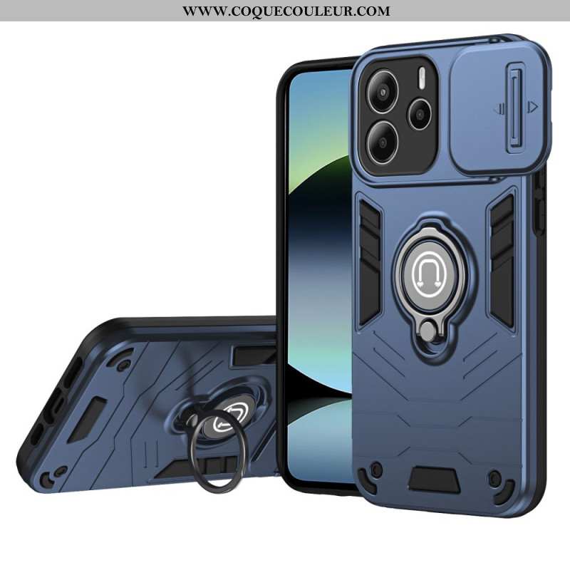 Coque Xiaomi Redmi Note 14 4G Protège-Caméra Coulissant et Support