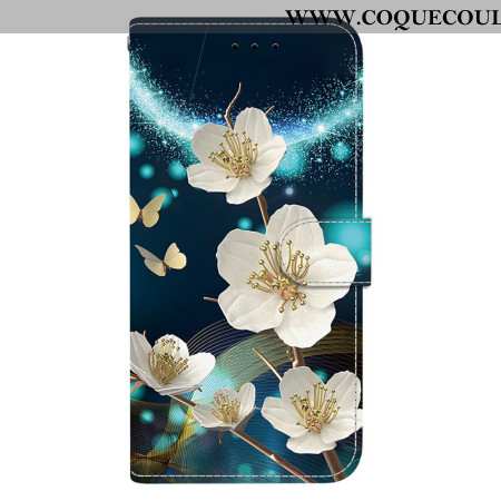 Housse Xiaomi Redmi Note 14 4G Magnolias Blancs