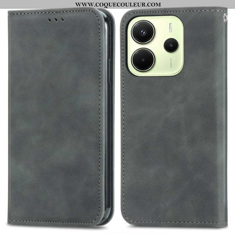 Flip Cover Xiaomi Redmi Note 14 4G Effet Daim