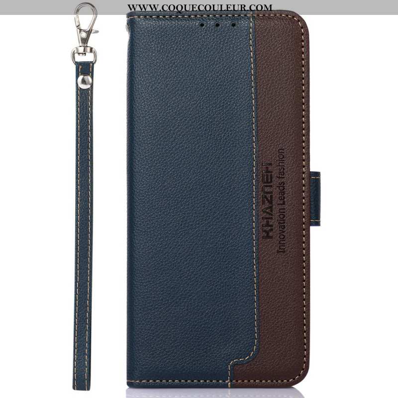 Housse Xiaomi Redmi Note 14 5G Portefeuille RFID Bicolore KHAZNEH