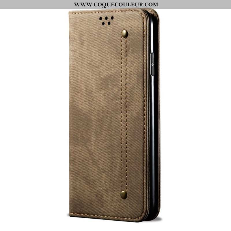 Flip Cover Xiaomi Redmi Note 14 5G Tissu Jeans