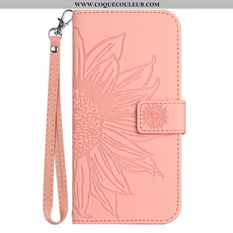 Housse Xiaomi Redmi Note 14 5G Empreinte Tournesol à Lanière