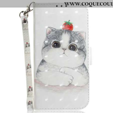 Housse Xiaomi Redmi Note 14 5G Chat Mignon à Lanière