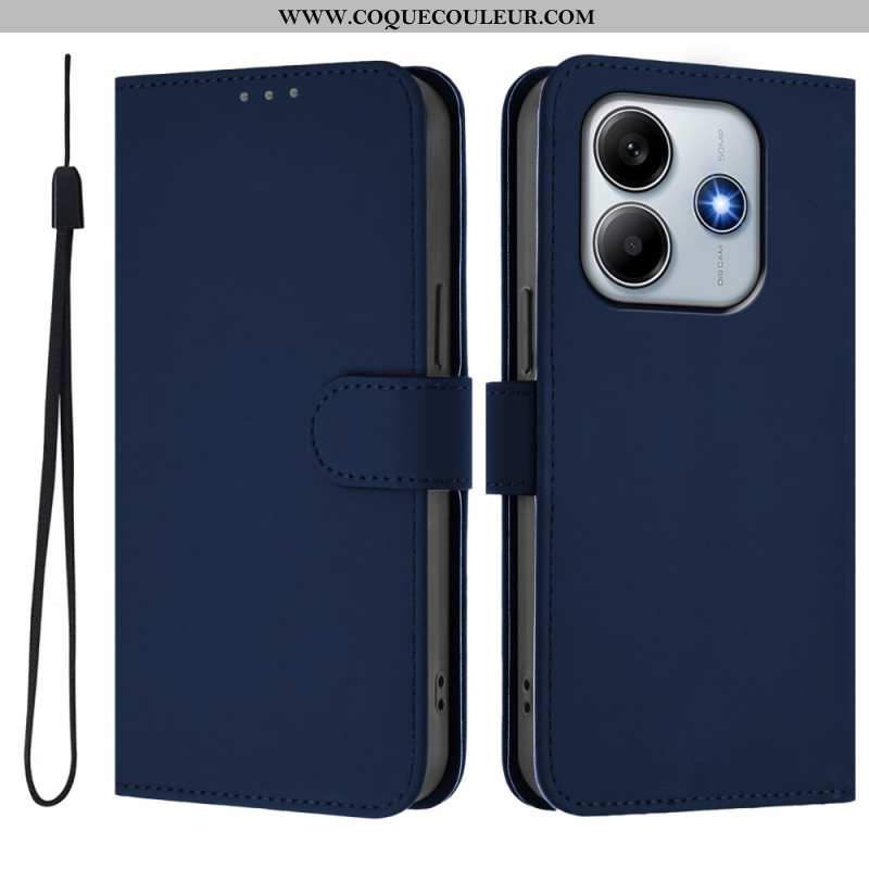 Housse Xiaomi Redmi Note 14 5G Effet Cuir à Lanière