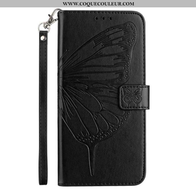 Housse Xiaomi Redmi Note 14 5G Design Papillon à Lanière