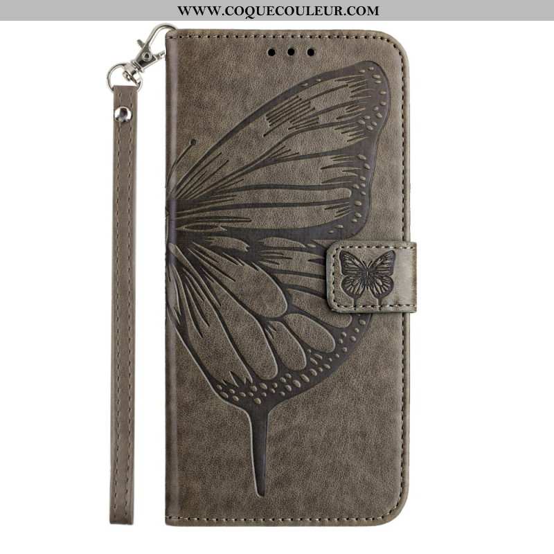 Housse Xiaomi Redmi Note 14 5G Design Papillon à Lanière