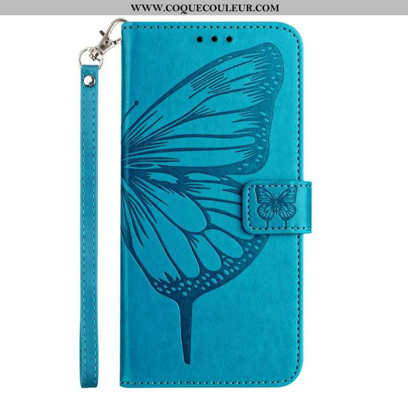 Housse Xiaomi Redmi Note 14 5G Design Papillon à Lanière