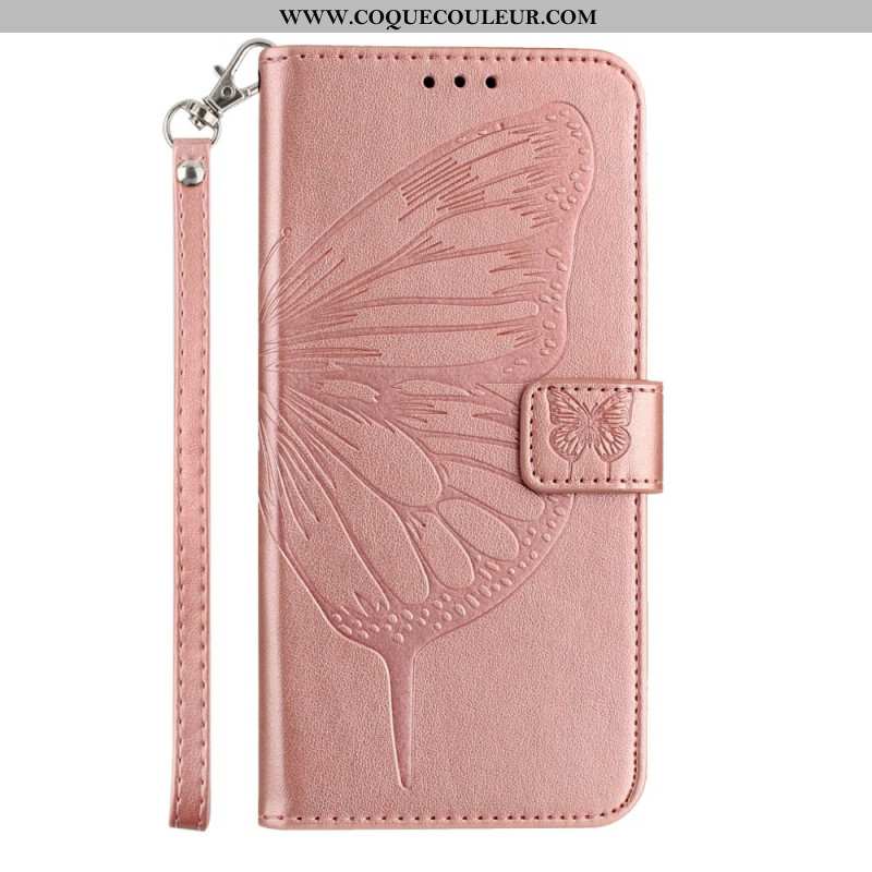 Housse Xiaomi Redmi Note 14 5G Design Papillon à Lanière