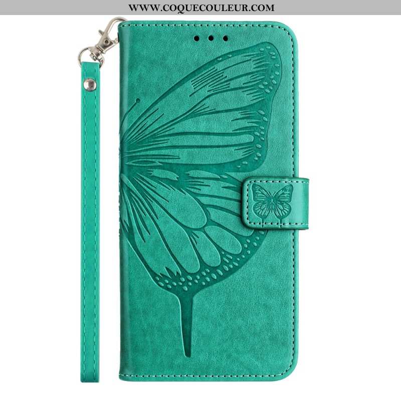 Housse Xiaomi Redmi Note 14 5G Design Papillon à Lanière