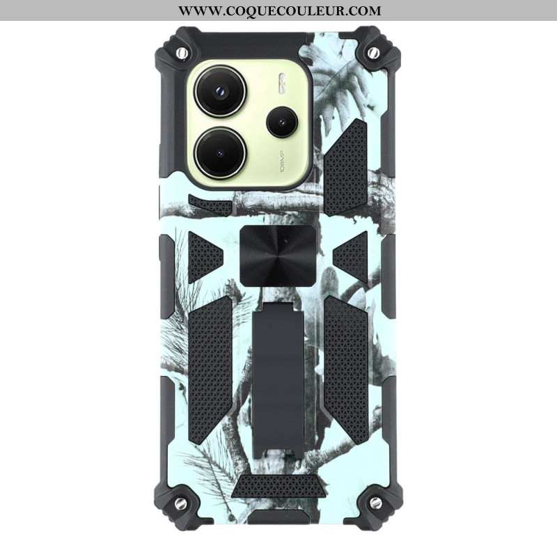 Coque Xiaomi Redmi Note 14 5G Robuste avec Support Intégré Camouflage