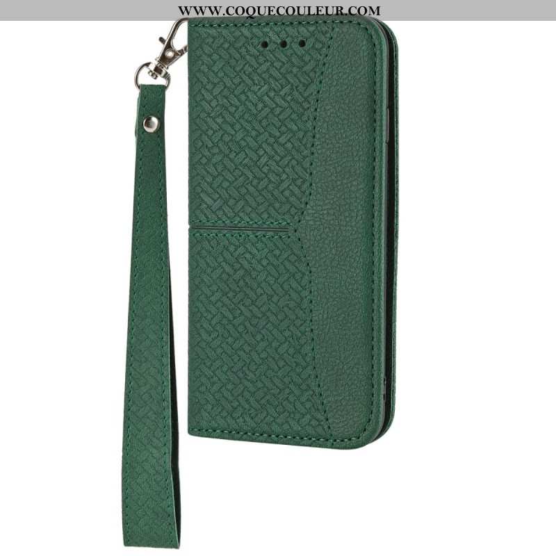 Housse Xiaomi Redmi Note 14 5G Texture Tissée à Lanière