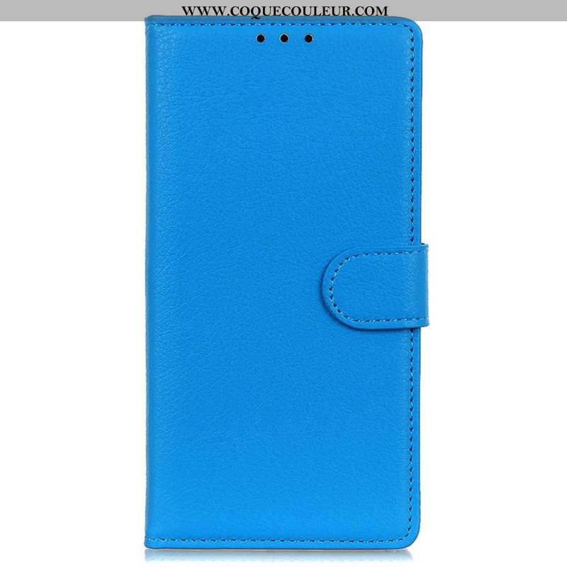Housse Xiaomi Redmi Note 14 5G Simili Cuir Litchi Traditionnel
