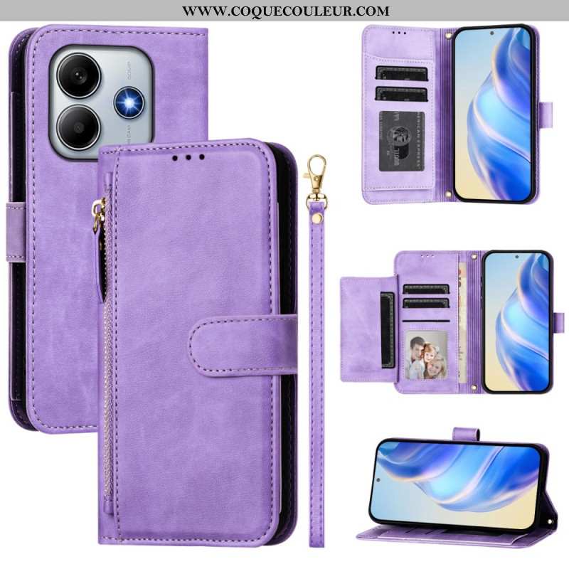 Housse Xiaomi Redmi Note 14 5G Portefeuille à Lanière