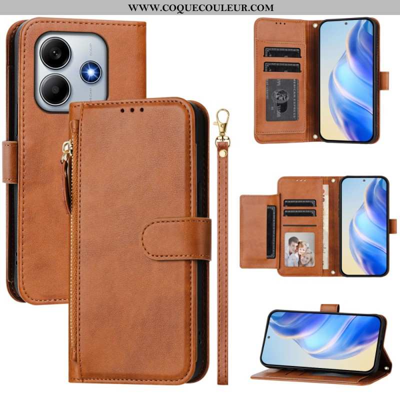 Housse Xiaomi Redmi Note 14 5G Portefeuille à Lanière