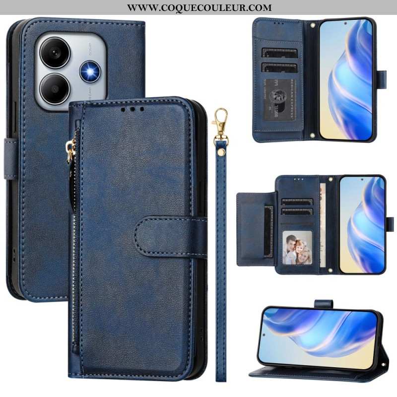 Housse Xiaomi Redmi Note 14 5G Portefeuille à Lanière