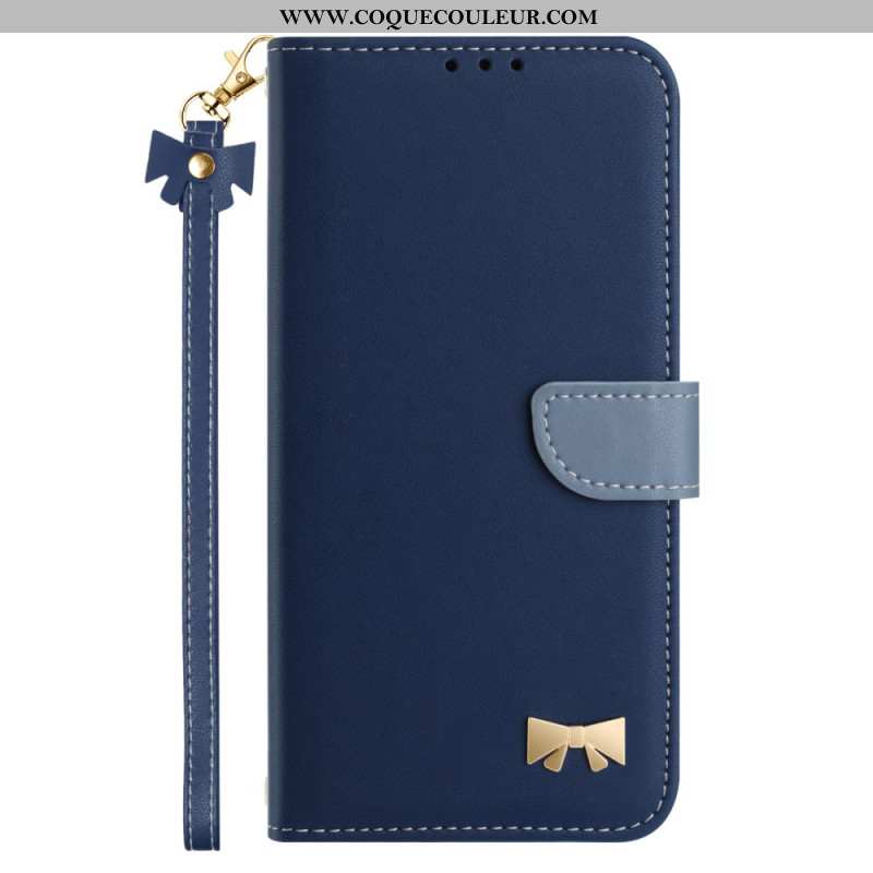 Housse Xiaomi Redmi Note 14 Pro 4G Noeud de Papillon à Lanière
