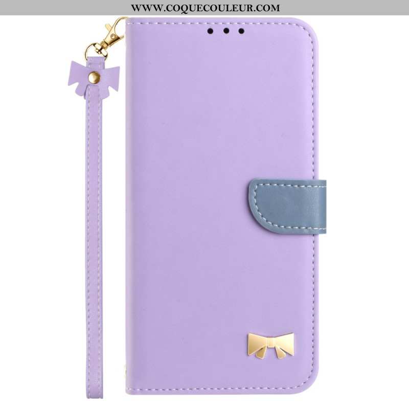 Housse Xiaomi Redmi Note 14 Pro 4G Noeud de Papillon à Lanière